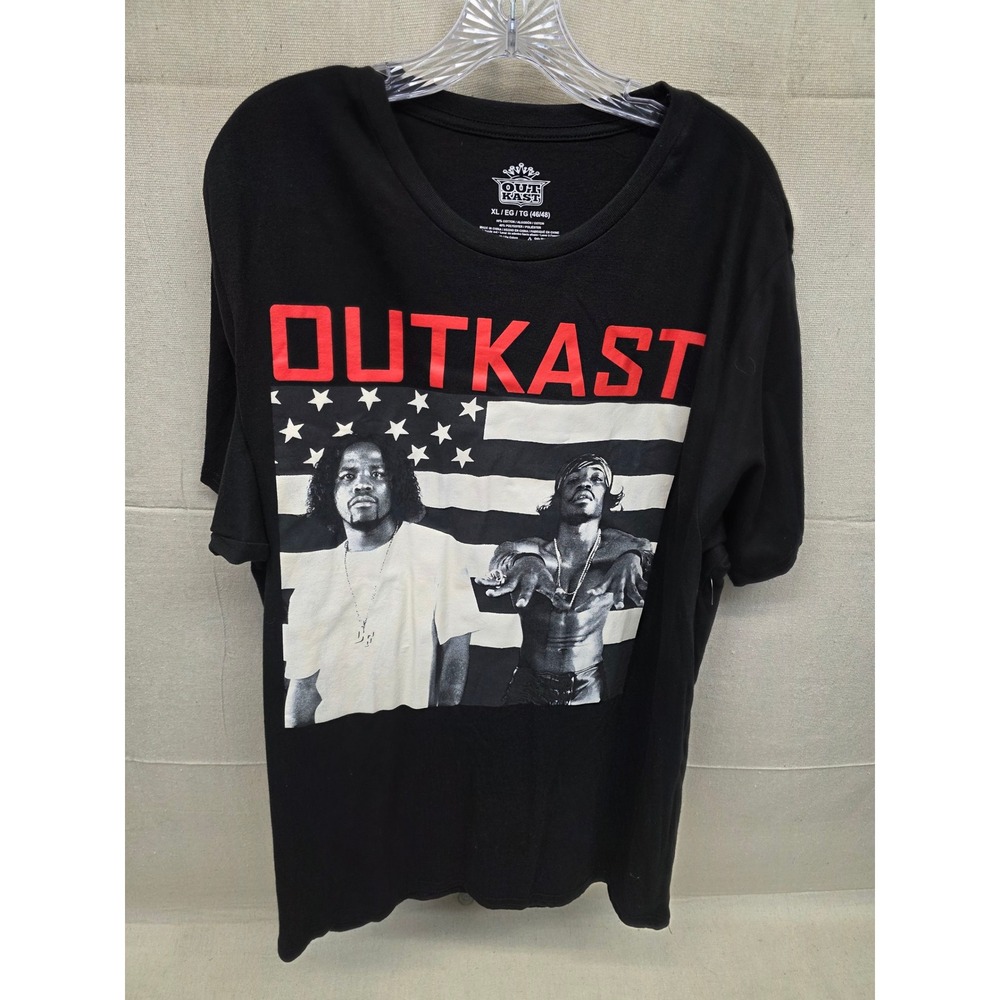 Outkast Mens Stankonia Graphic T-Shirt Black XL‎ American Flag Hip Hop Tee